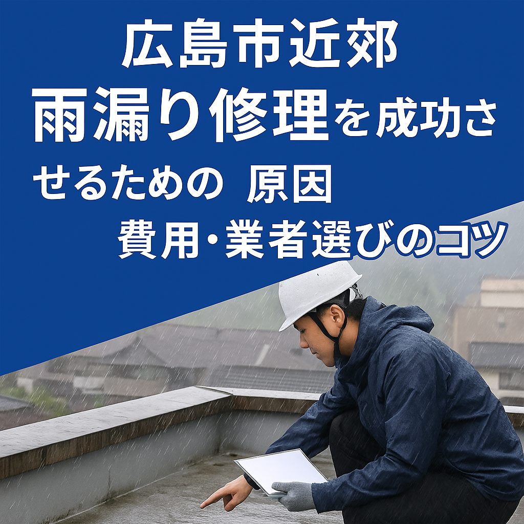 広島市近郊の雨漏り修理と防水工事を案内するアイキャッチ画像
